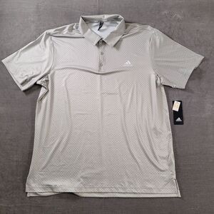 Adidas Golf Polo Shirt Silver Dot Graphic Mens‎ Size XL NWT